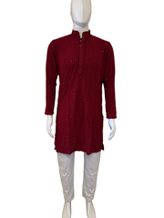 Men’s Chikankari Kurta Set | Elegant Traditional Wear Dhaka Topi USA