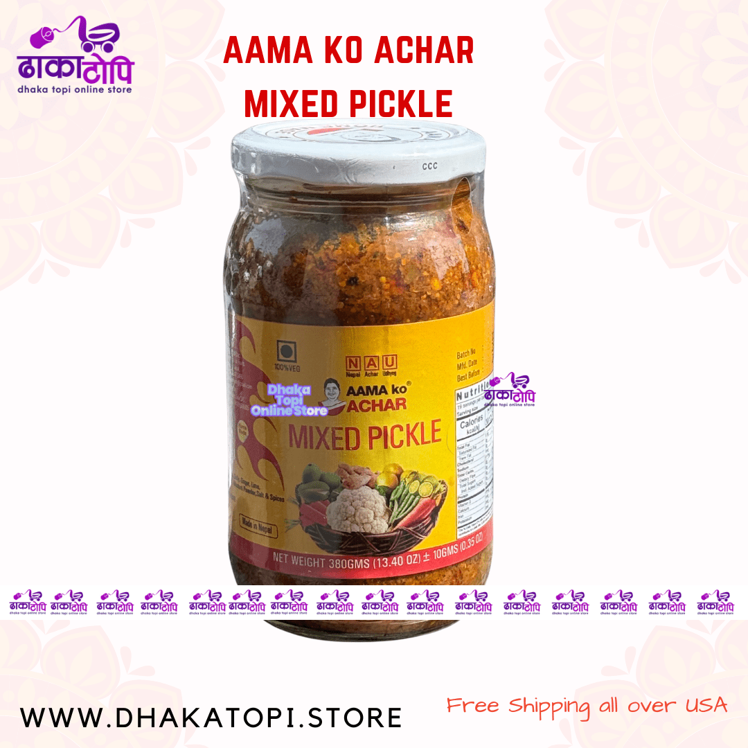 Aama Ko Achar – Traditional Nepali Mixed Pickle Dhaka Topi USA