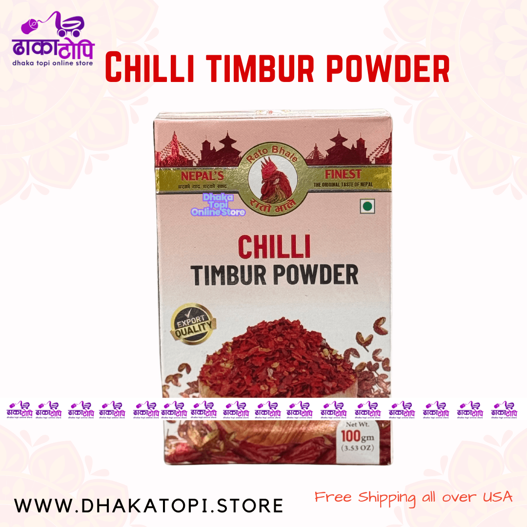 Chilli & Timbur Powder | khursani & timbur ko dhulo Dhaka Topi USA