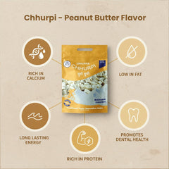 Churra Chhurpi - Peanut Butter Flavor - 100g (Nepali Dried Cheese Snack) Dhaka Topi USA