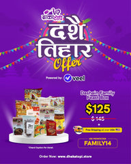 Dashain Family Feast Box | Nepali Dashain Special Bundle Dhaka Topi USA
