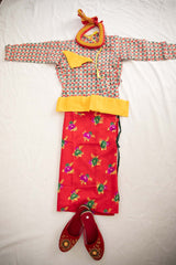 Kids Gunyo Cholo Dress Set Nepali Dhaka Topi USA