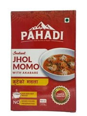 Pahadi Instant Jhol Momo Masala (Rato) 100g – Authentic Nepali Akabare Flavor Dhaka Topi USA