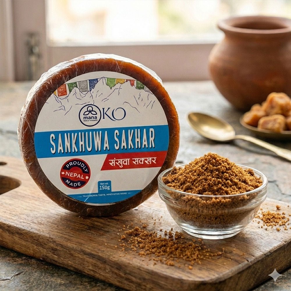 Sankhuwa Sakhar 150g – Traditional Nepali Jaggery Dhaka Topi USA