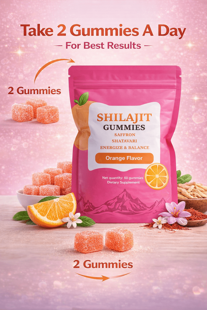 Shilajit Gummies – Orange Flavor | Energy & Balance Support (60 Gummies) Dhaka Topi USA