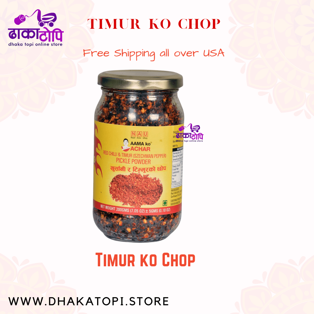 Timur ko Chop ( Red Chilli and Szechuan Pickle) Nepali Pickle Dhaka Topi USA