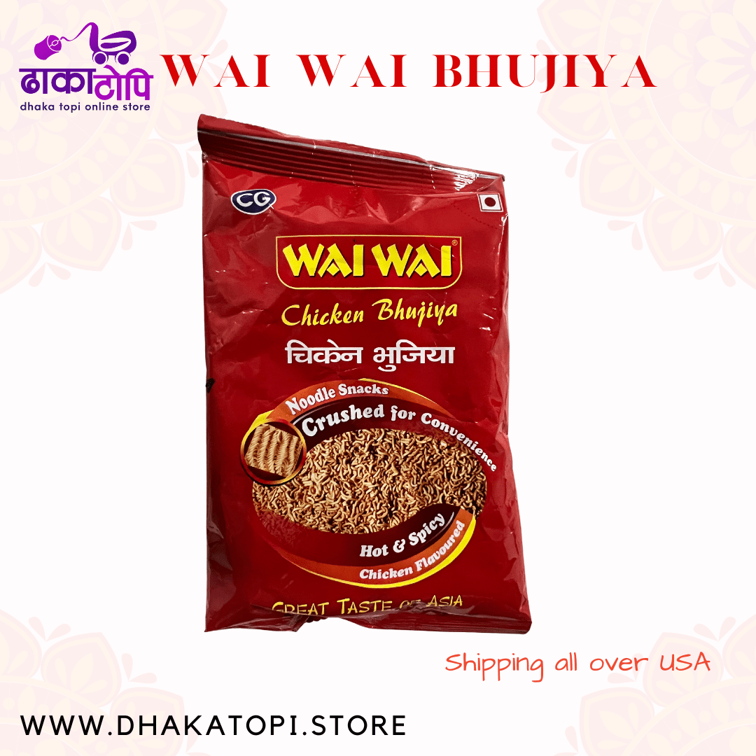 Wai Wai Chicken Bhujiya – Crunchy Nepali Snack with Chicken Flavor Dhaka Topi USA