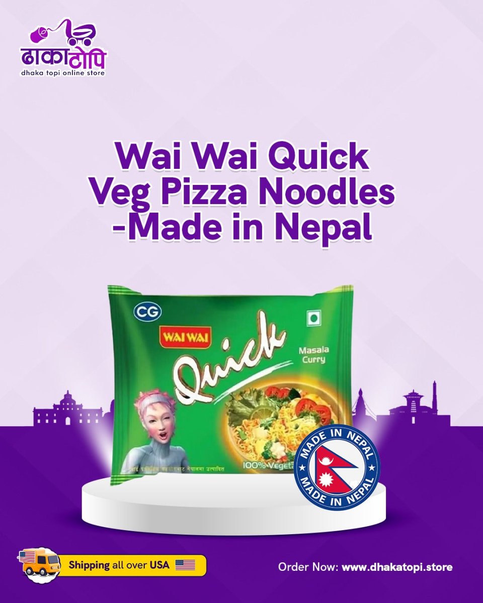 Wai Wai Quick Veg Masala Noodles Dhaka Topi USA