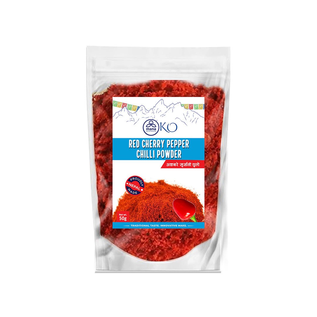 Aakabare Khursani Powder 50g – Nepali Red Cherry Pepper Chili Powder Dhaka Topi USA