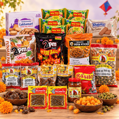 Dashain Sweet & Spicy Combo | Nepali Mithai & Snack Bundle Dhaka Topi USA