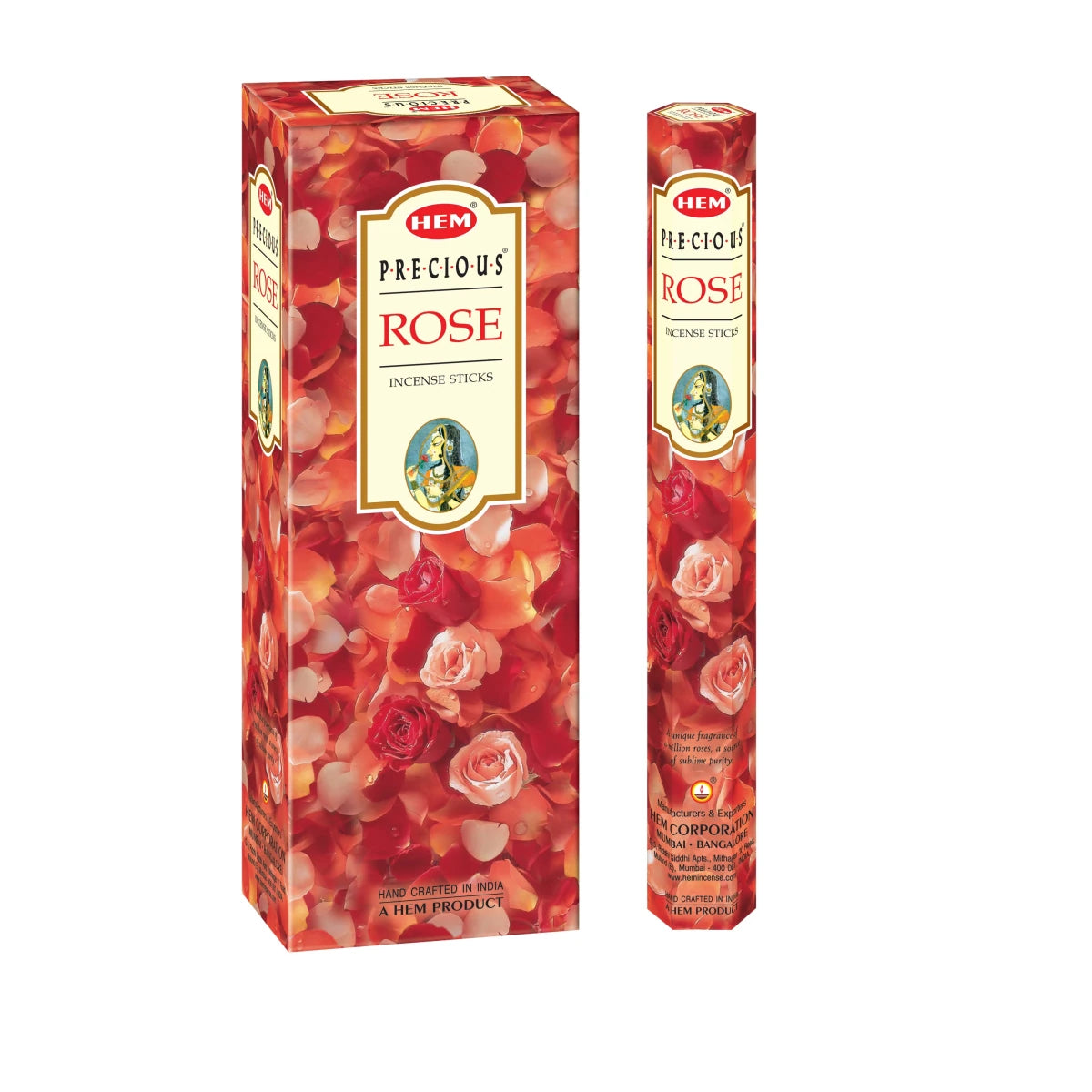 HEM Precious Rose Incense Sticks, Pack of 6 Dhaka Topi USA