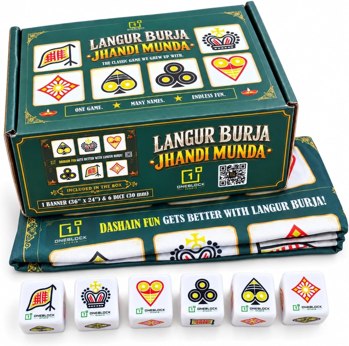 Langur Burja / Jhandi Munda – Traditional Nepali Dice Game Set- Small Dhaka Topi USA