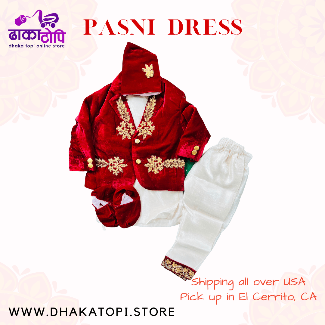 Pasni Dress Boy | Traditional Nepali Pasni Dress | DhakaTopi | Weaning Ceremony /Rice feeding/ Annaprasan