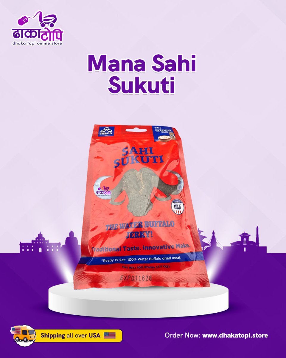 Sahi Sukuti – Nepali Style Water Buffalo Jerky - Ready to Eat (100g) – Made in USA Dhaka Topi USA