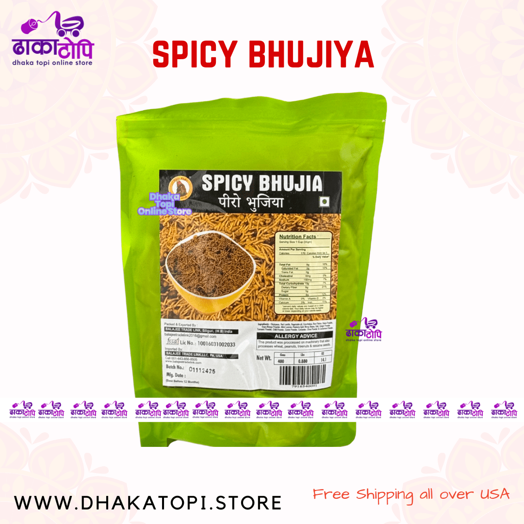 Spicy Bhujiya - Piro Crispy & Fiery Nepali Snack Dhaka Topi USA