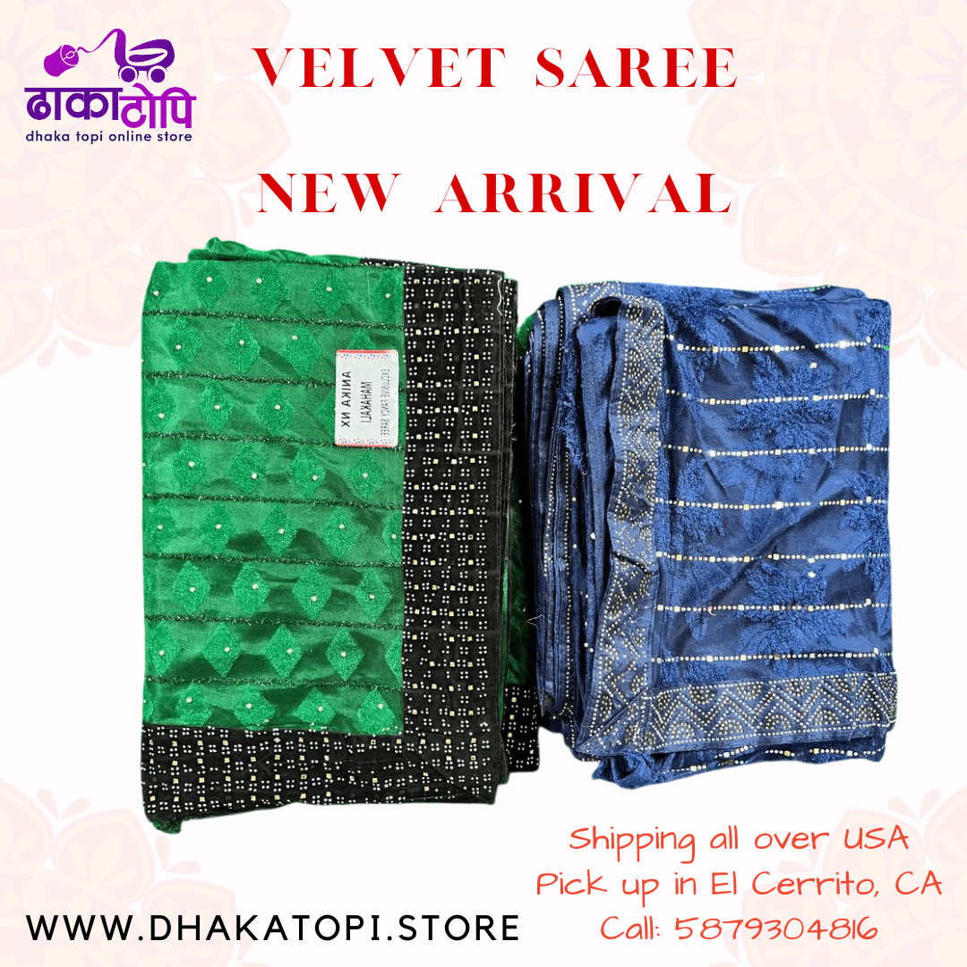 Velvet Saree Nepali | New Arrival | Dhakatopi USA