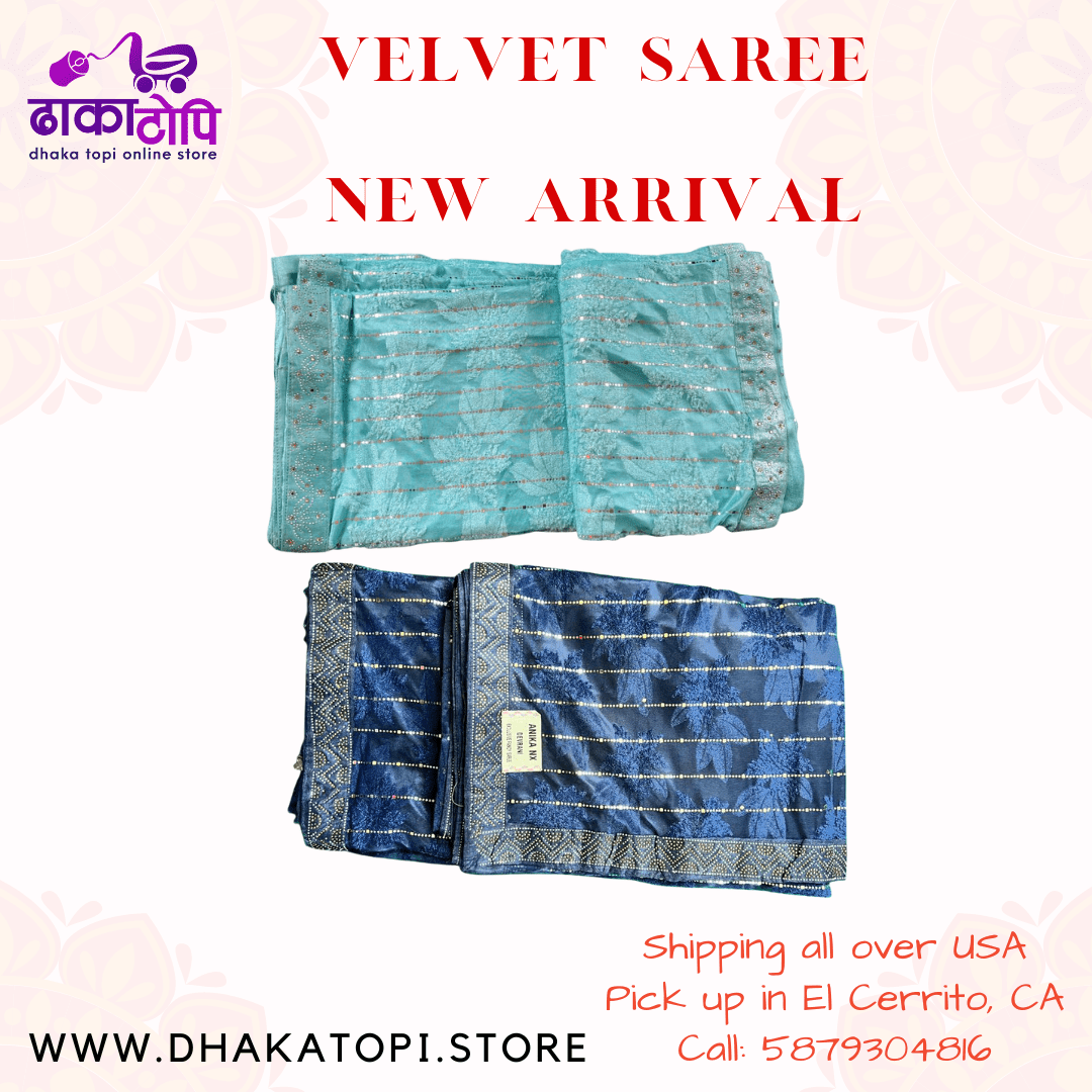 Velvet Saree Nepali | New Arrival | Dhakatopi USA