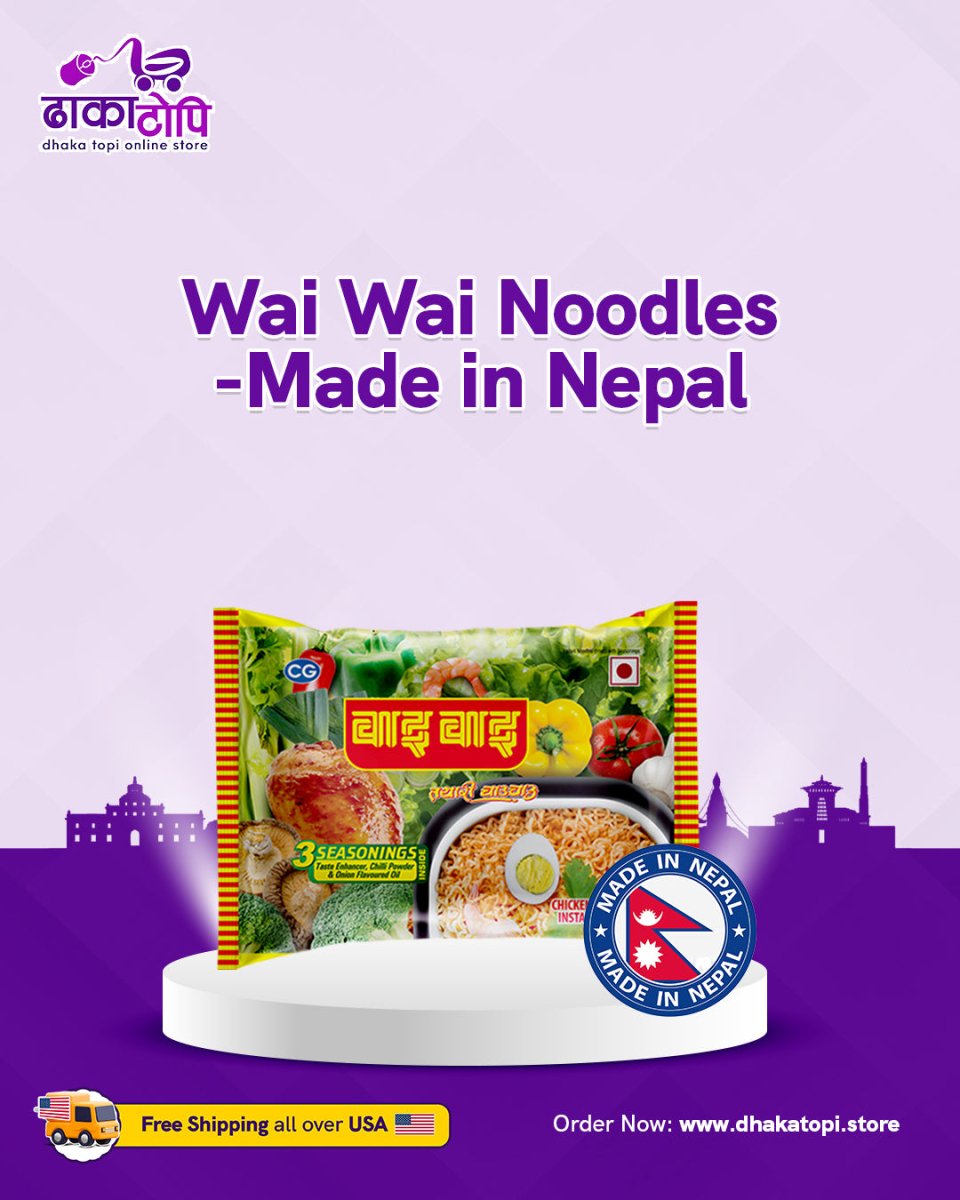 Wai Wai Noodles – Made in Nepal 🇳🇵 (Very Limited Stock in USA!) Dhaka Topi USA
